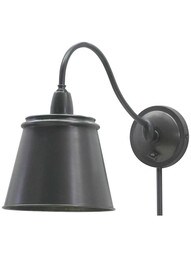 Hyde Park Swing-Arm Wall Lamp with Metal Shade in Oil-Rubbed Bronze.